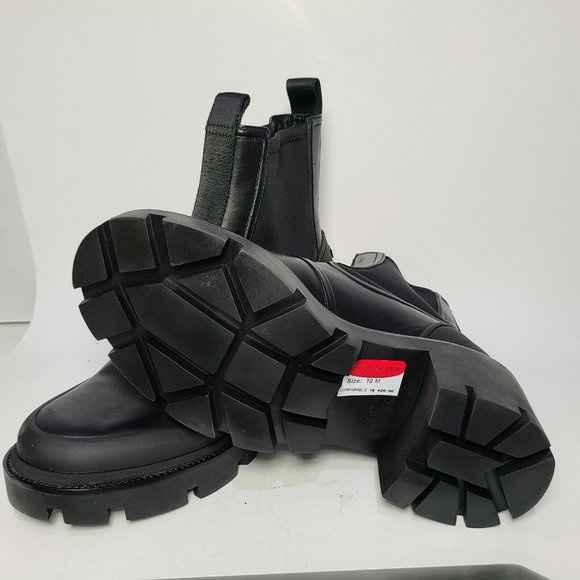 TORY BURCH  BOOTS CHELSEA LUG-SOLE Platform Ankle Black Leather US 10 $428 new - Picture 10 of 10